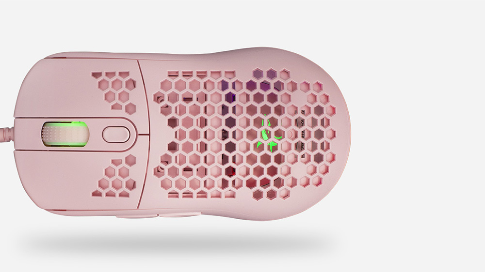 Hern&iacute; my&scaron; White Shark GALAHAD GM-5007 Pink při použ&iacute;v&aacute;n&iacute; s důrazem na přesnost optick&eacute;ho senzoru a ergonomick&yacute; tvar